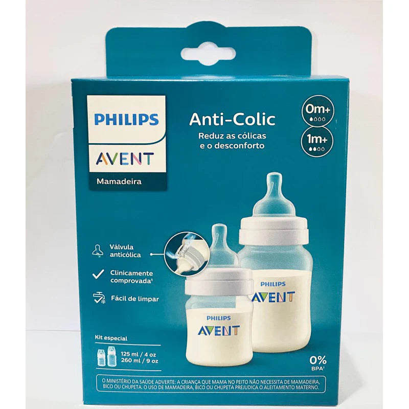 Kit 2un Mamadeira Avent Anticolilca 125ml e 260ml