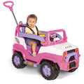 Carrinho de Passeio e Pedal Quadriciclo Infantil Motoca Diipi Verde Jeep Com Haste Empurrador