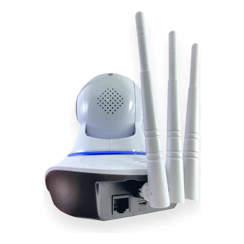 câmera iP robô 3 antenas wifi visão noturna full HD 360º microfone áudio babá eletrônica robozinho