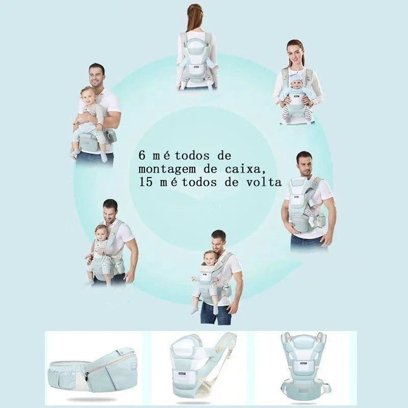 Banco De Cintura Para Bebê Canguru Bebe Passeio Varias Cores Mochila Infantil Hipseat Carrier