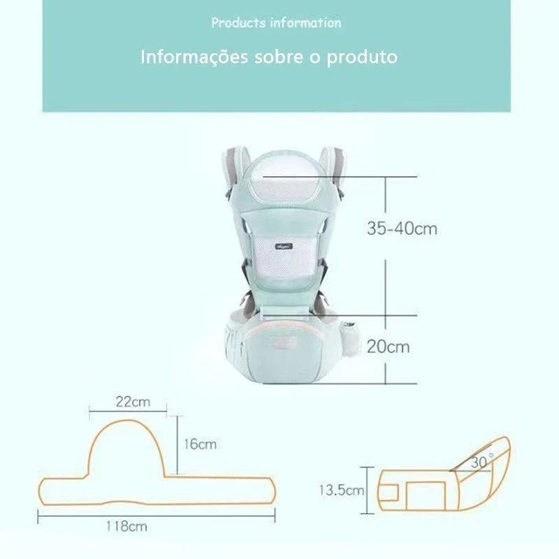 Banco De Cintura Para Bebê Canguru Bebe Passeio Varias Cores Mochila Infantil Hipseat Carrier