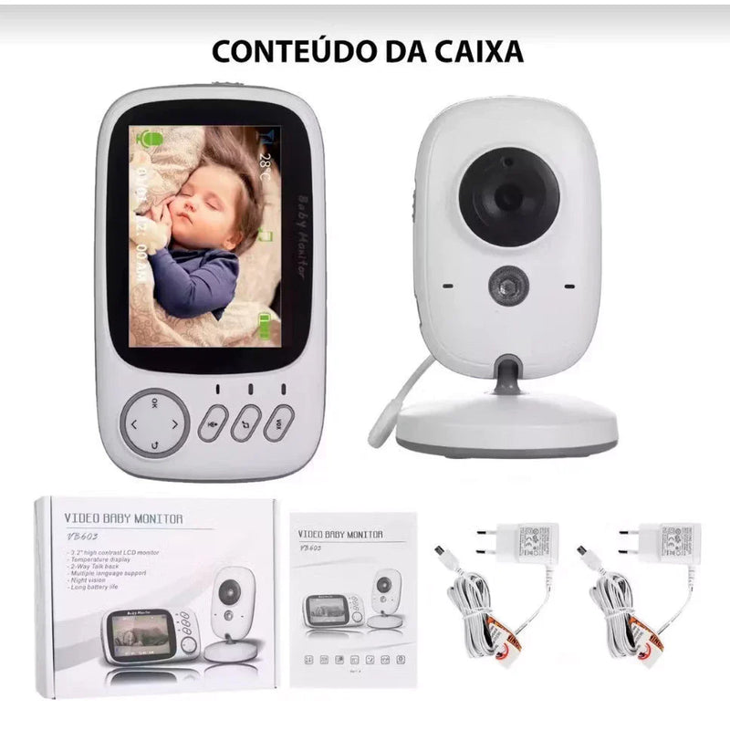 Baba Eletrônica Com Monitor Visão Noturna, Câmera c/ Audio Sensor de Temperatura  ALEX