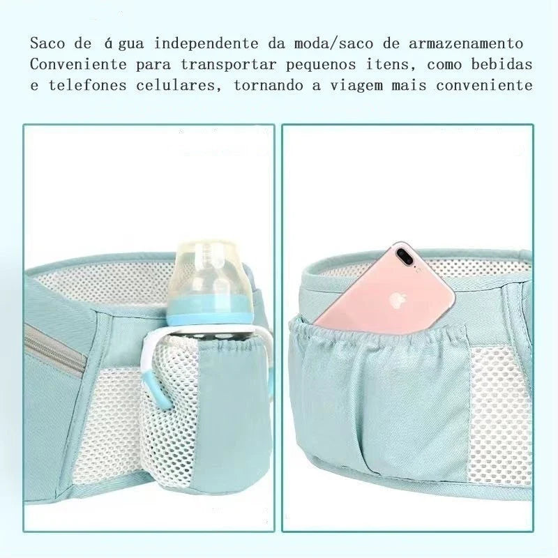 Banco De Cintura Para Bebê Canguru Bebe Passeio Varias Cores Mochila Infantil Hipseat Carrier