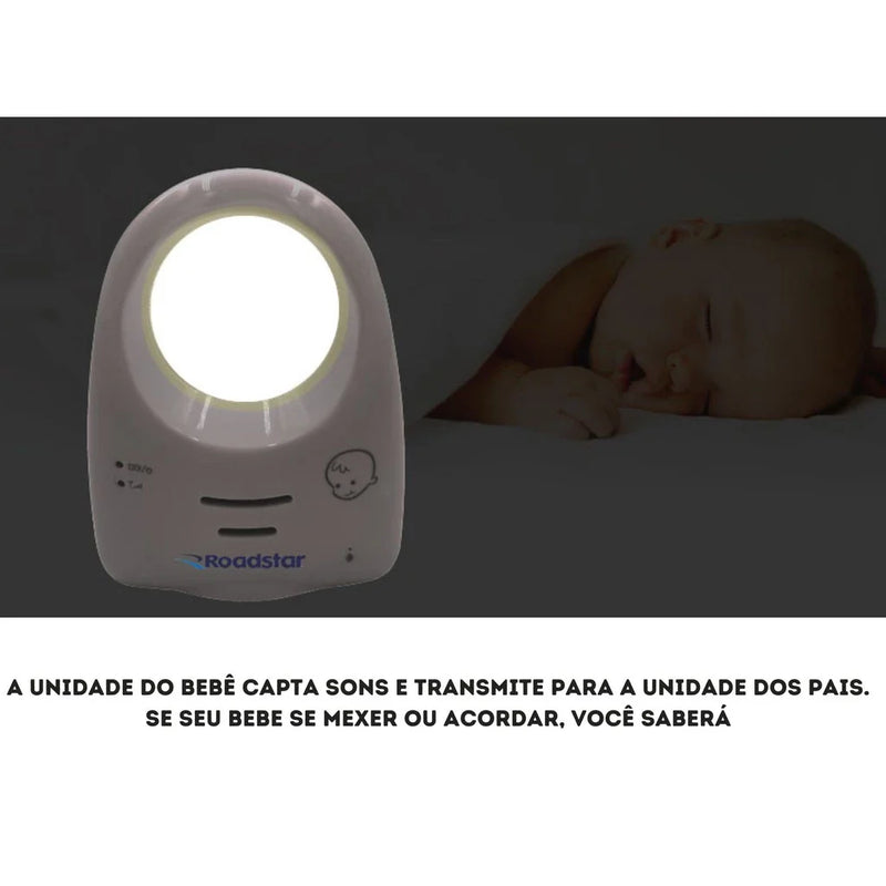 Babá Eletrônica Roadstar RS-1020BR Monitoramento Bebê Dormindo Apenas Áudio Novo