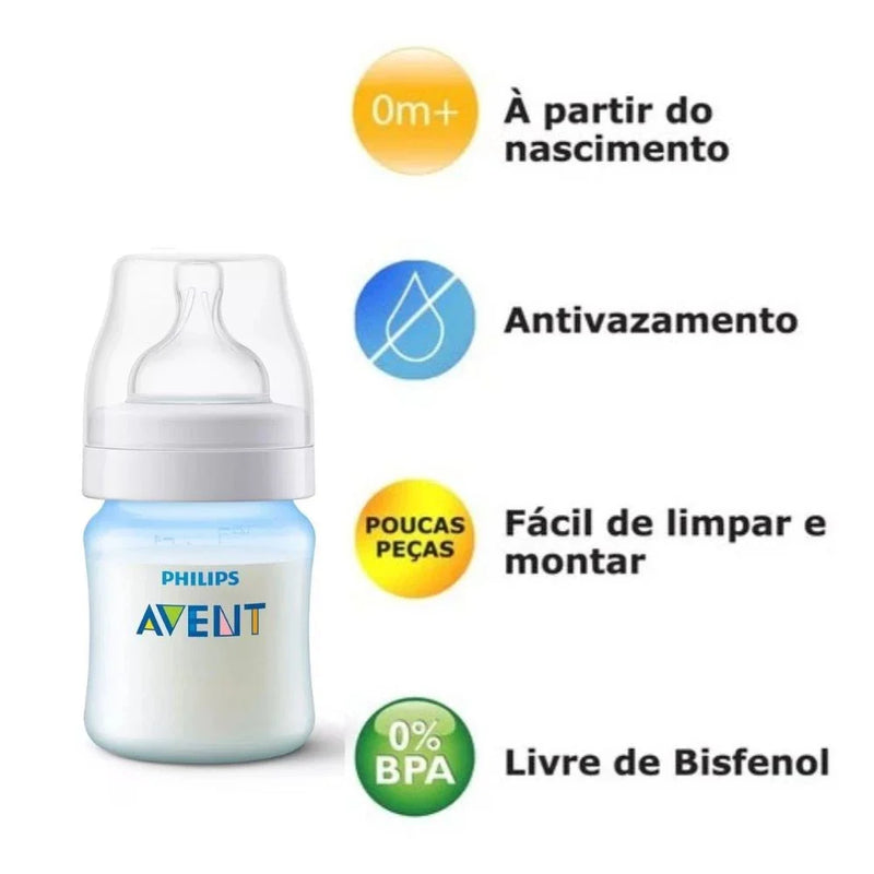 Kit 3 Mamadeiras Azul Clássica Anticólica 125/260/330ml - PHILIPS AVENT